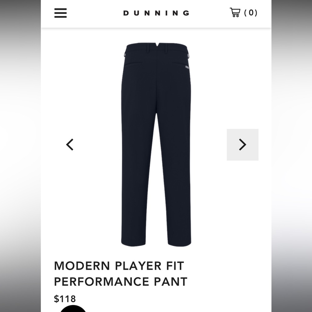 DUNNING MODERN PLAYER FIT PERFORMANCE PANT SZ 32/32
$118